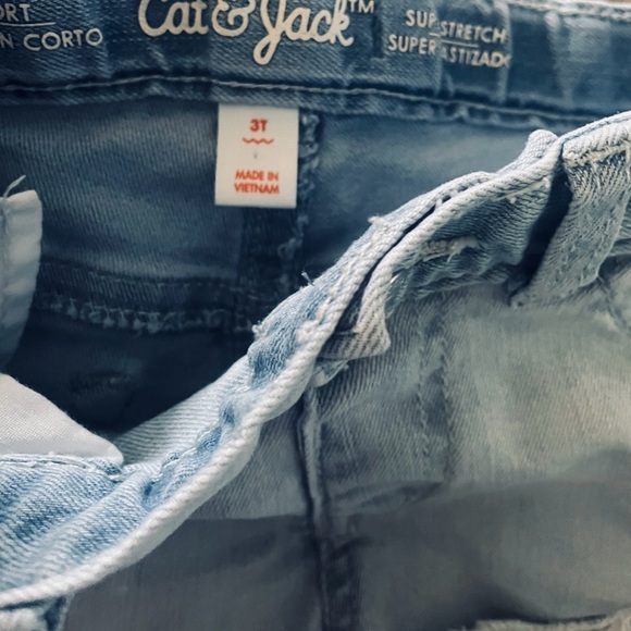 Striped Embroidered Shirt Denim & Gingham Shorts spring bundle Set Toddler Girl - Picture 3 of 13